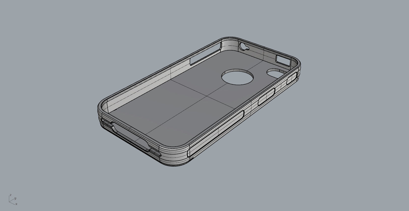 iphone4 or 4s mold red transparent case  3D print model_27