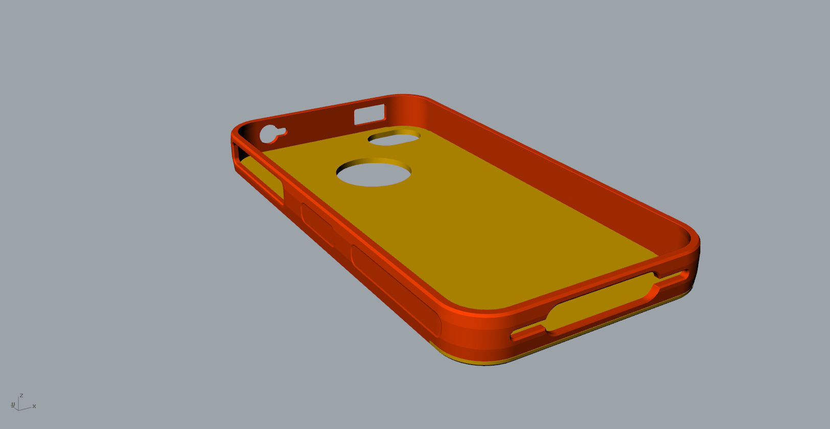iphone4 or 4s mold red transparent case  3D print model_20