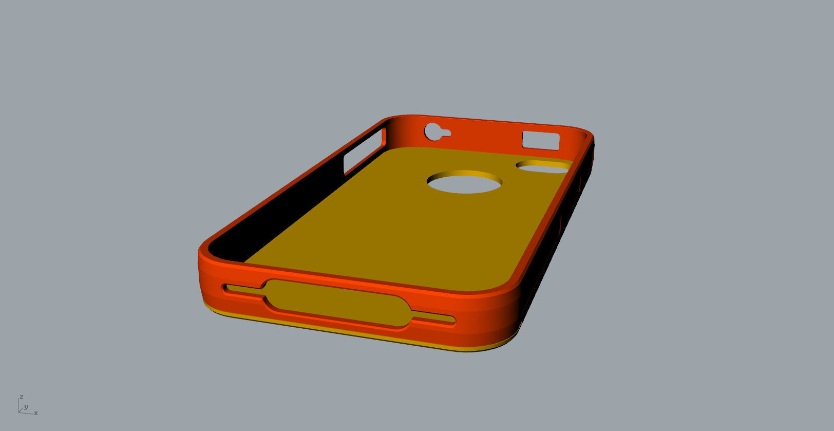 iphone4 or 4s mold red transparent case  3D print model_19