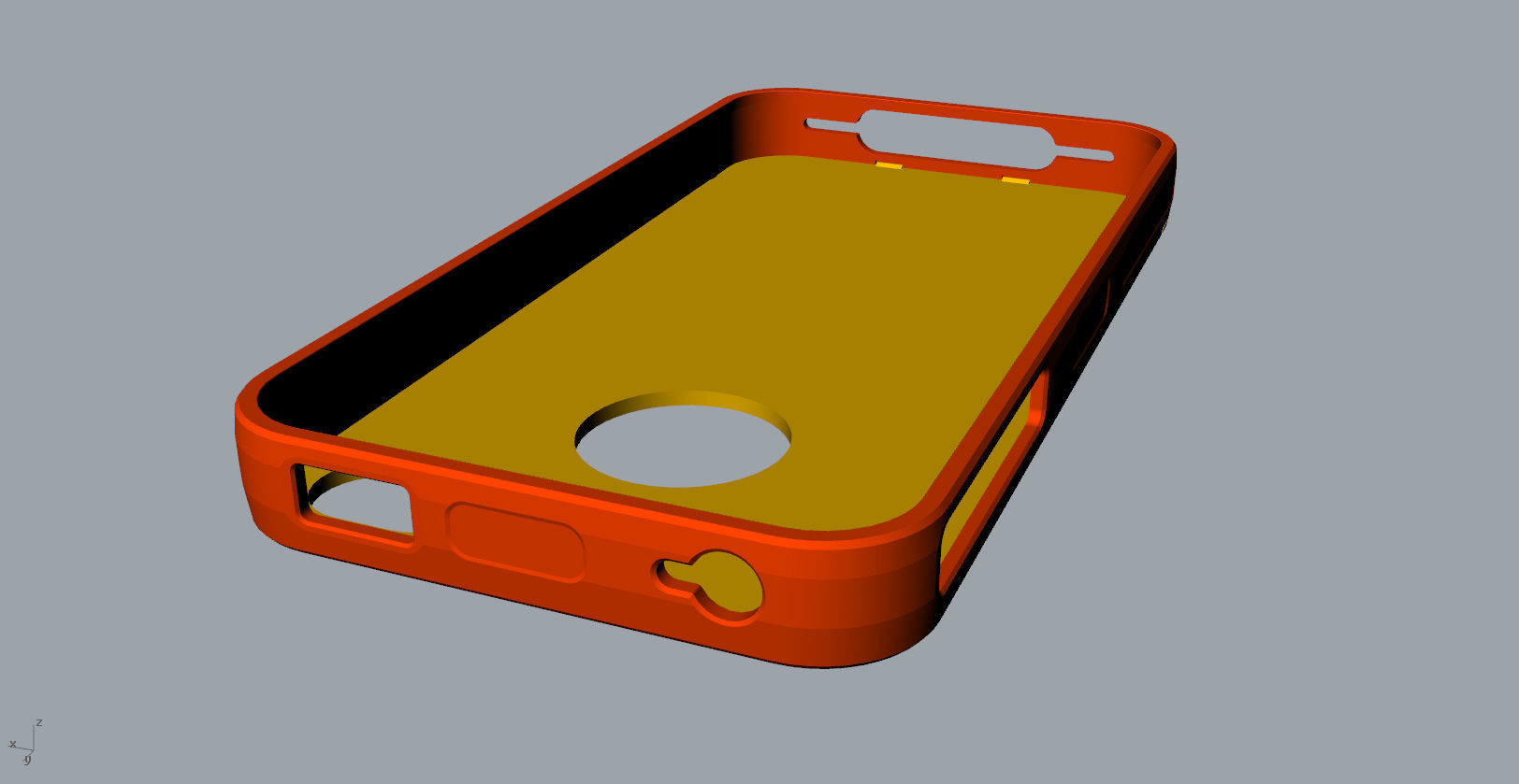 iphone4 or 4s mold red transparent case  3D print model_23