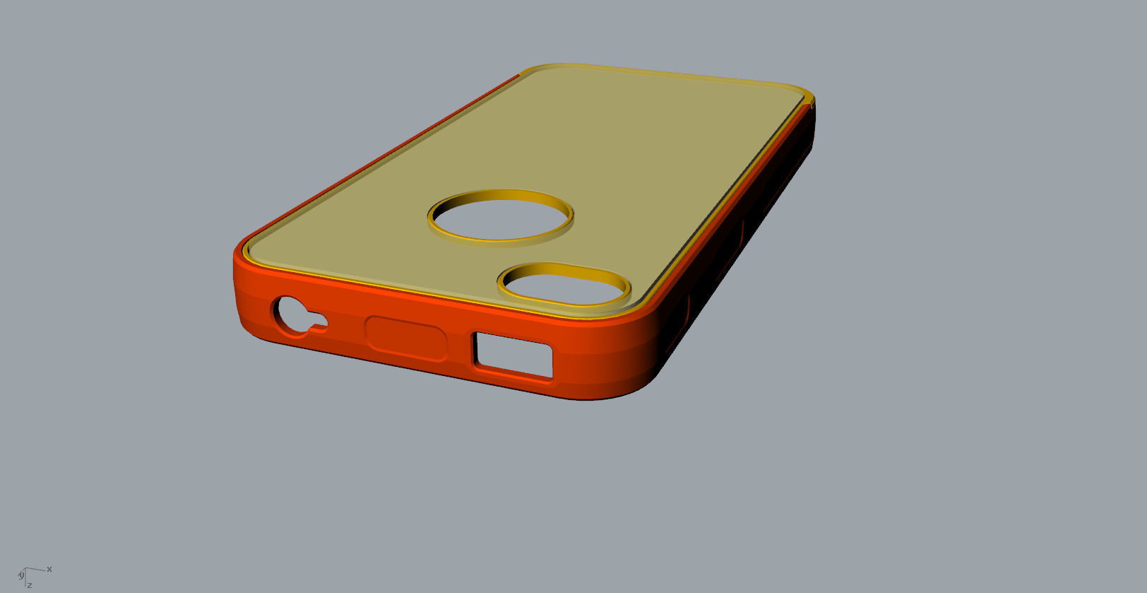 iphone4 or 4s mold red transparent case  3D print model_13