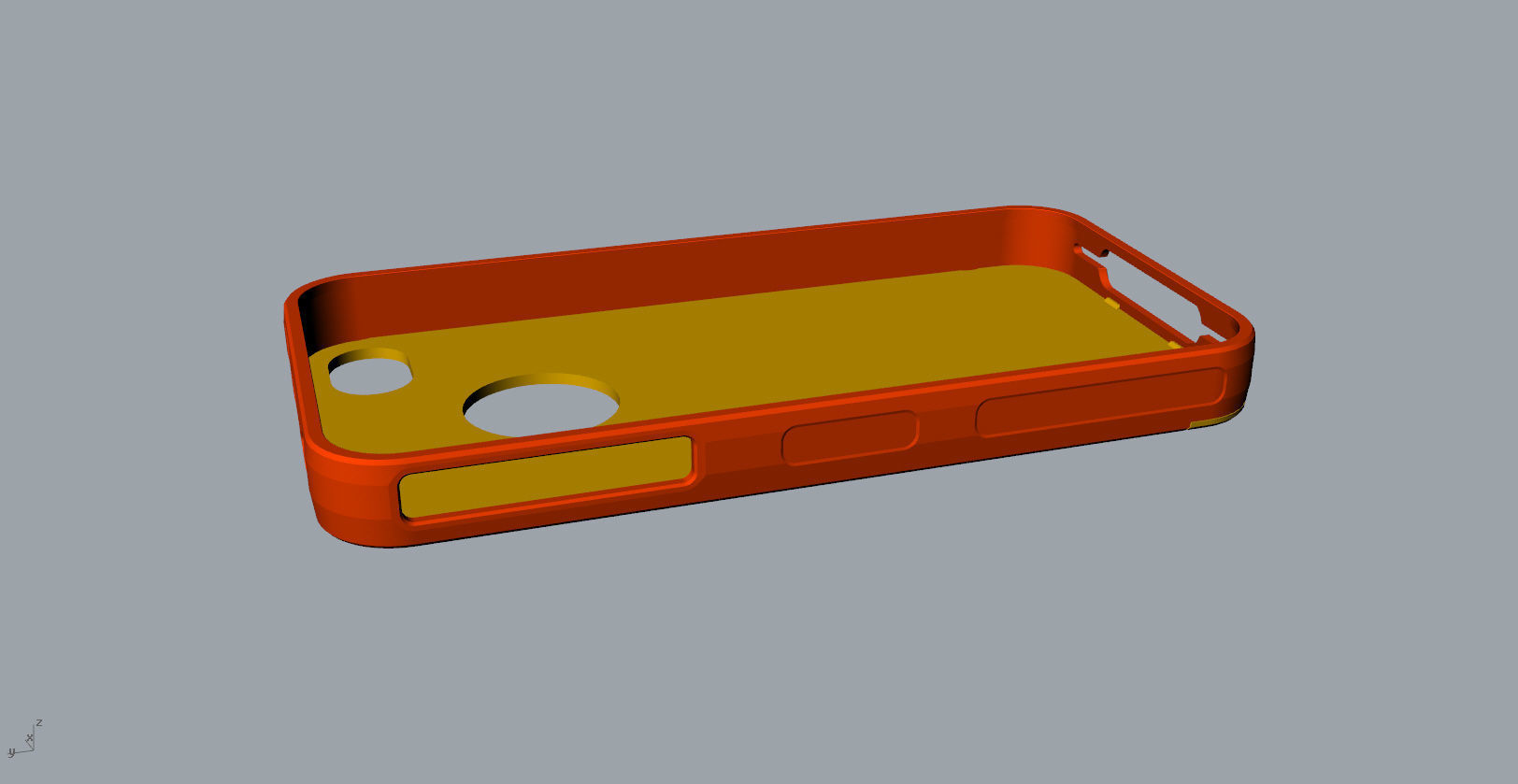 iphone4 or 4s mold red transparent case  3D print model_22