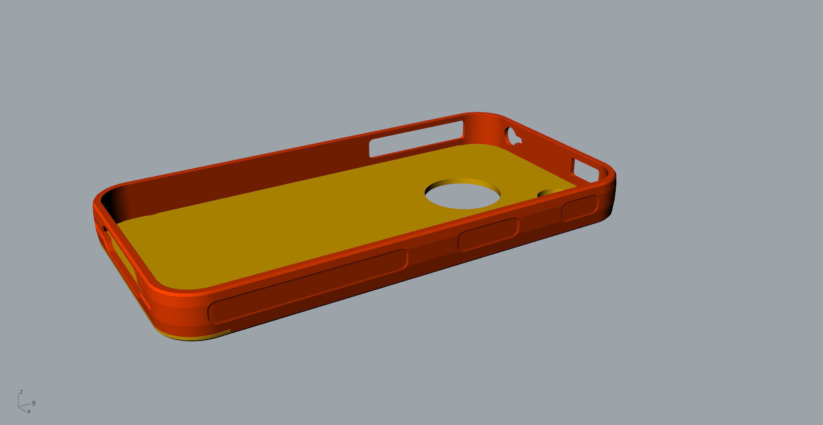 iphone4 or 4s mold red transparent case  3D print model_18