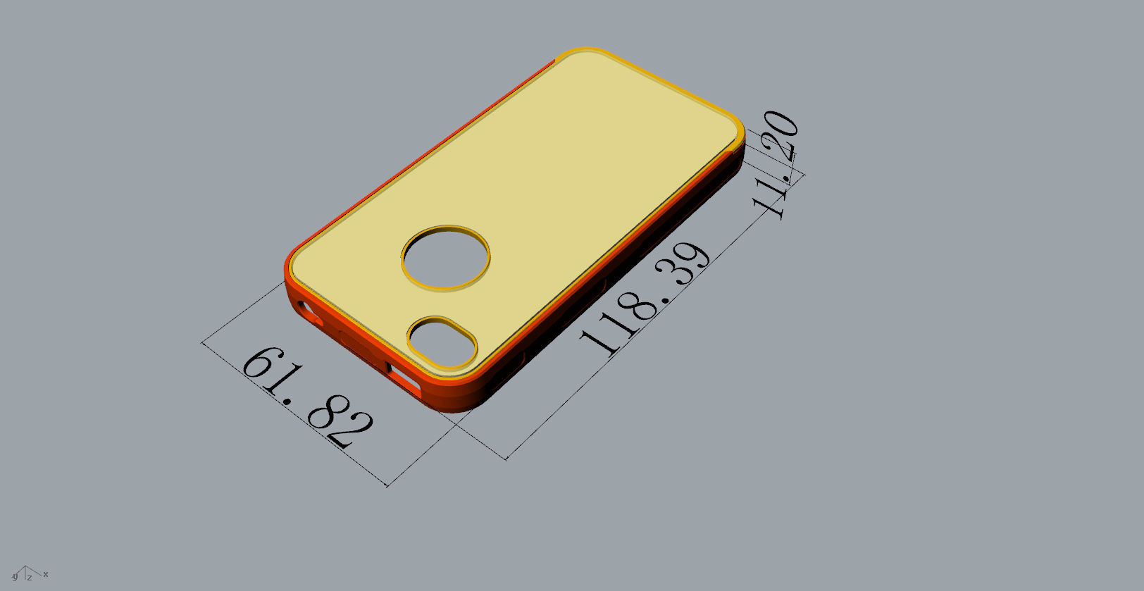 iphone4 or 4s mold red transparent case  3D print model_9