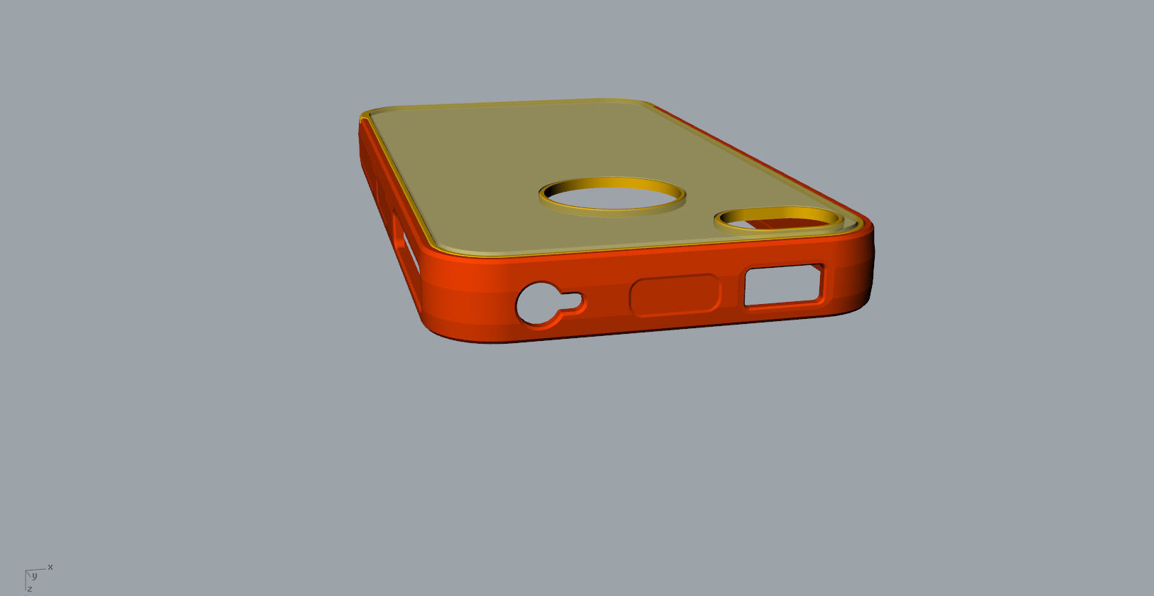 iphone4 or 4s mold red transparent case  3D print model_12