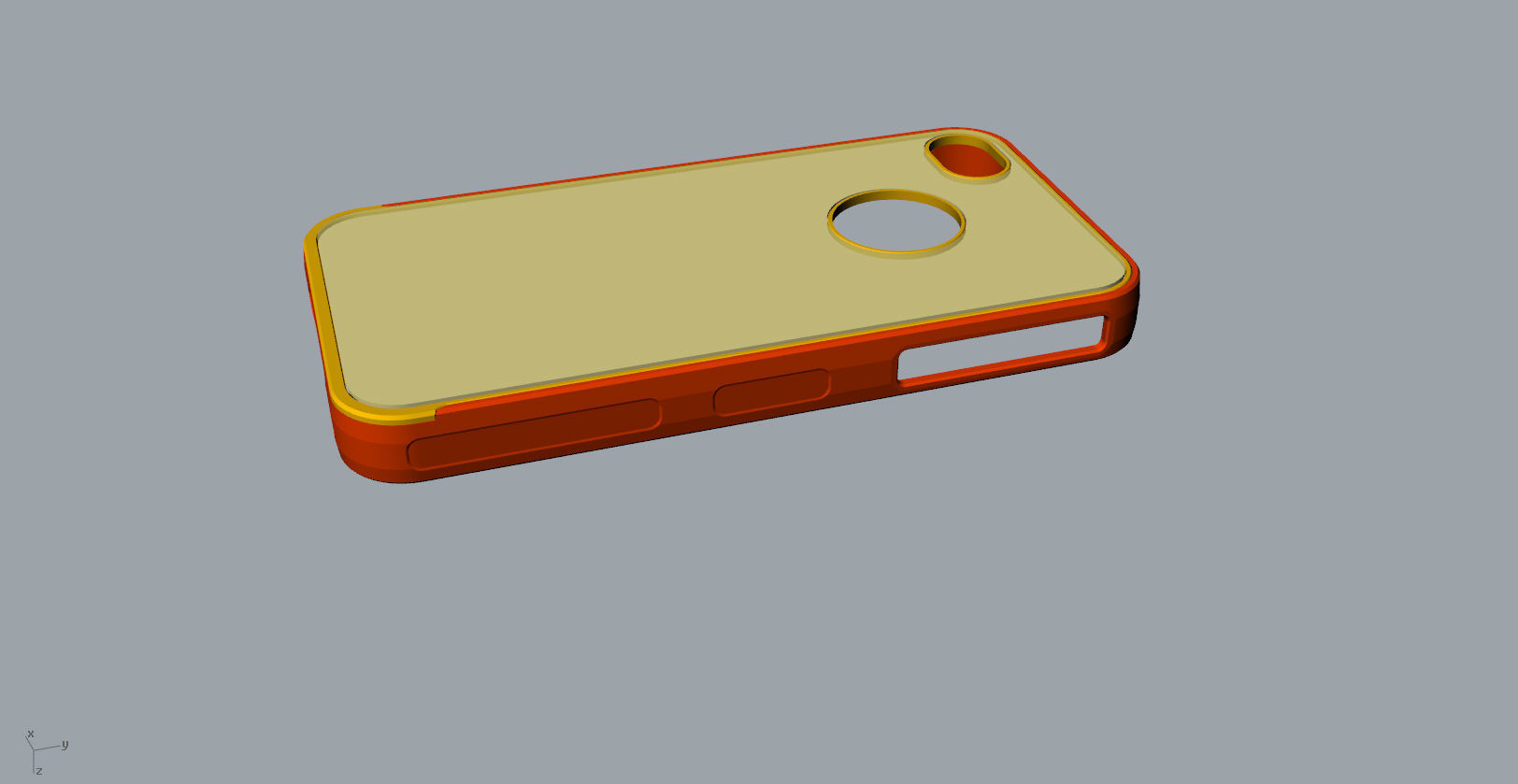 iphone4 or 4s mold red transparent case  3D print model_26