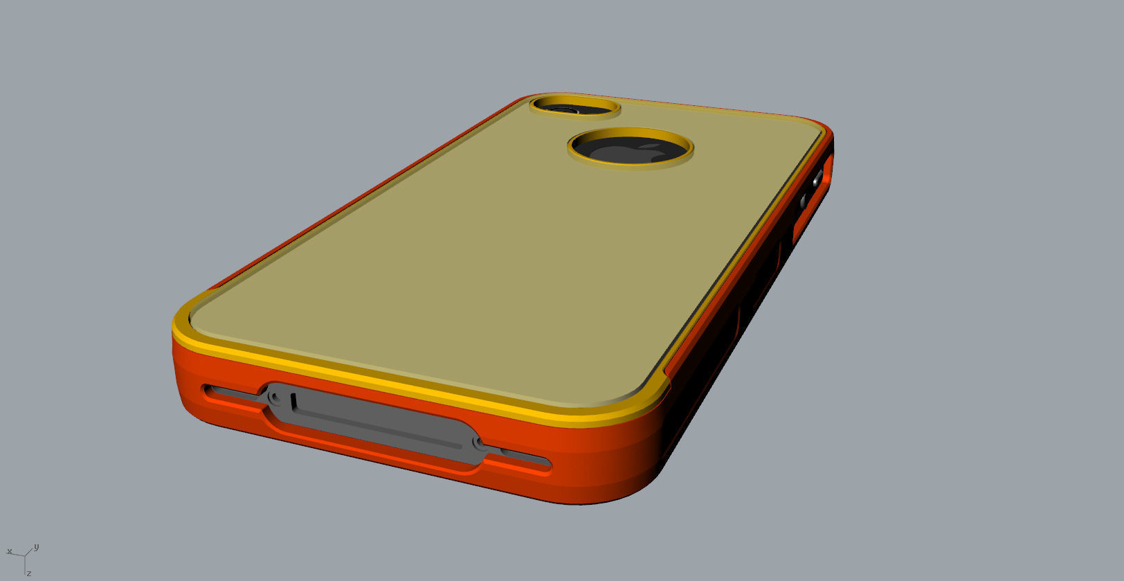 iphone4 or 4s mold red transparent case  3D print model_5