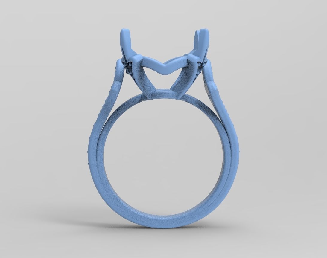 Stylish ring with lilies and diamonds 450 3D print model_11