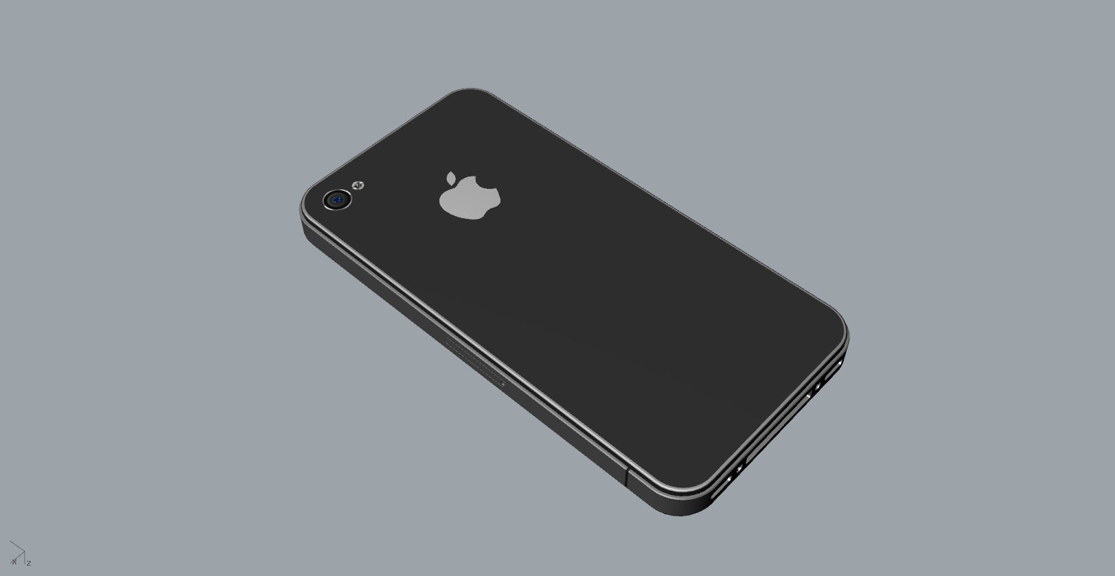 Realistic iphone 4 silver phone 3D print model_9