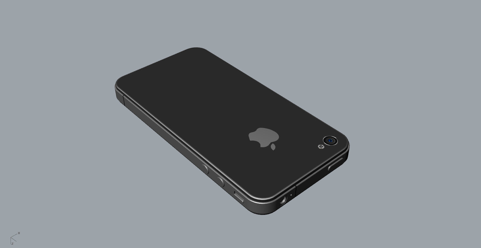 Realistic iphone 4 silver phone 3D print model_13