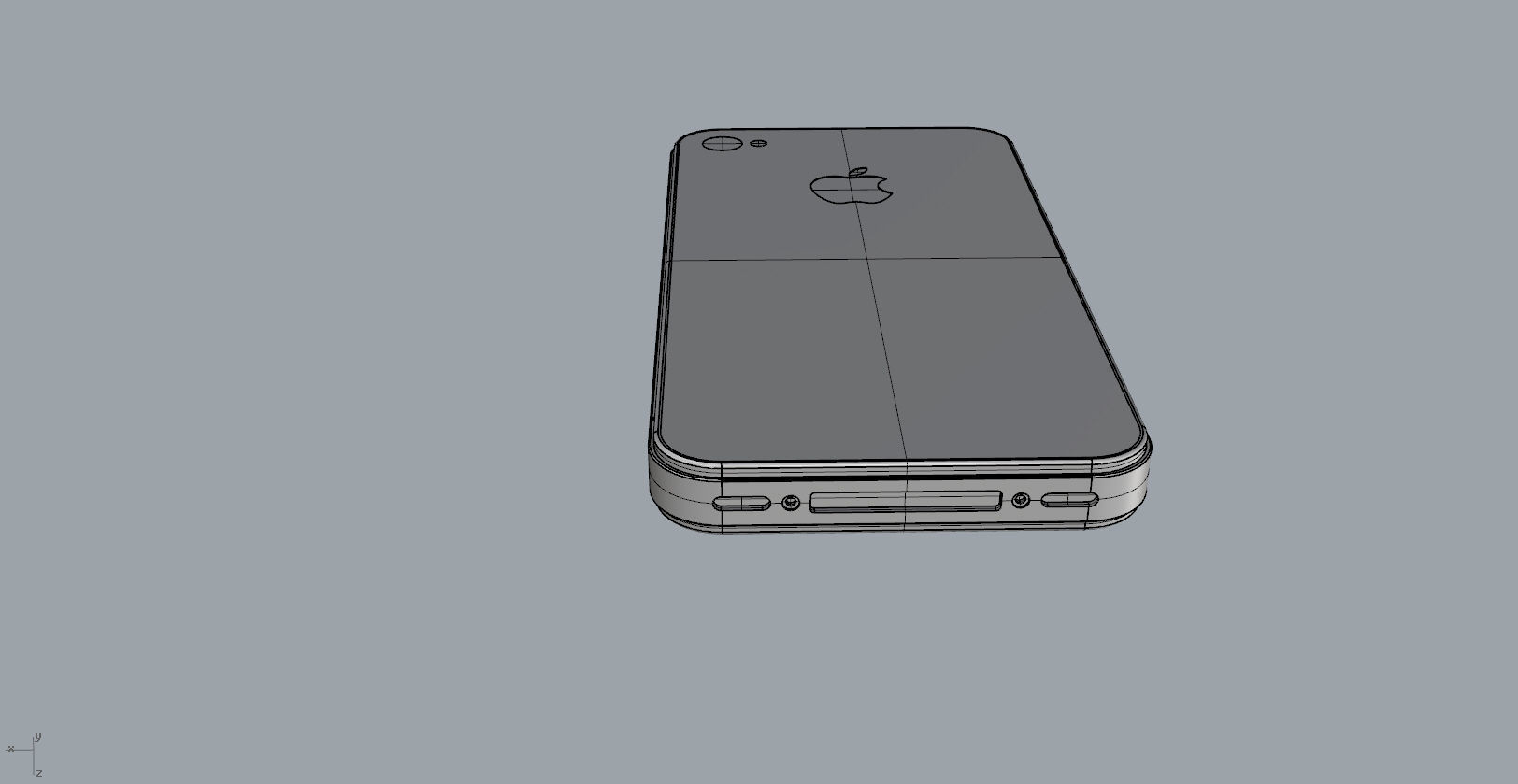 Realistic iphone 4 silver phone 3D print model_20