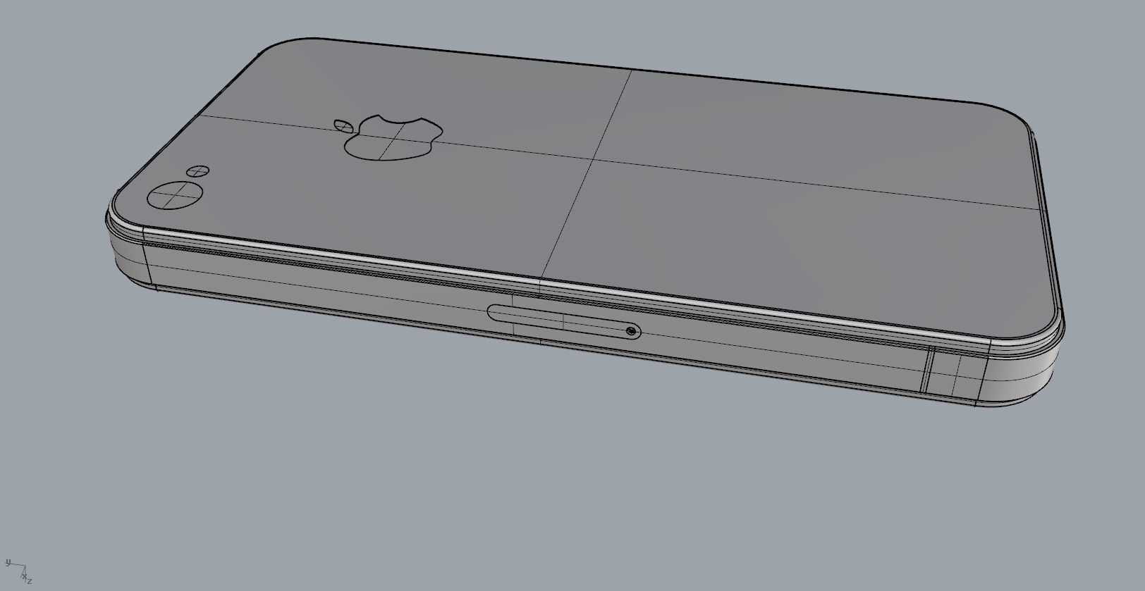 Realistic iphone 4 silver phone 3D print model_21