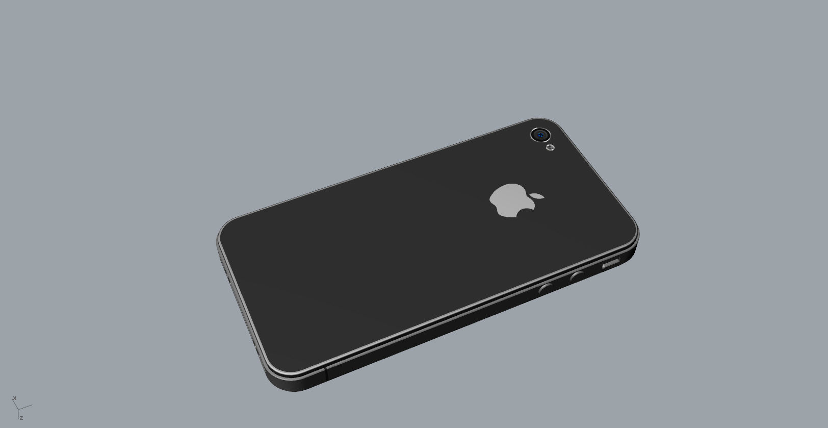 Realistic iphone 4 silver phone 3D print model_6