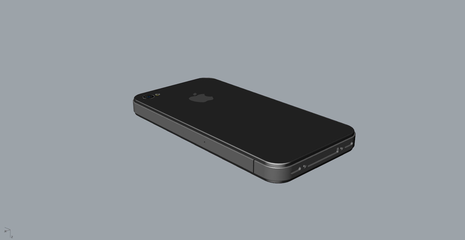 Realistic iphone 4 silver phone 3D print model_10