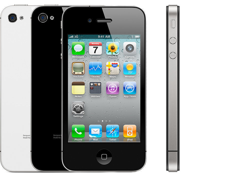 Realistic iphone 4 silver phone 3D print model_2