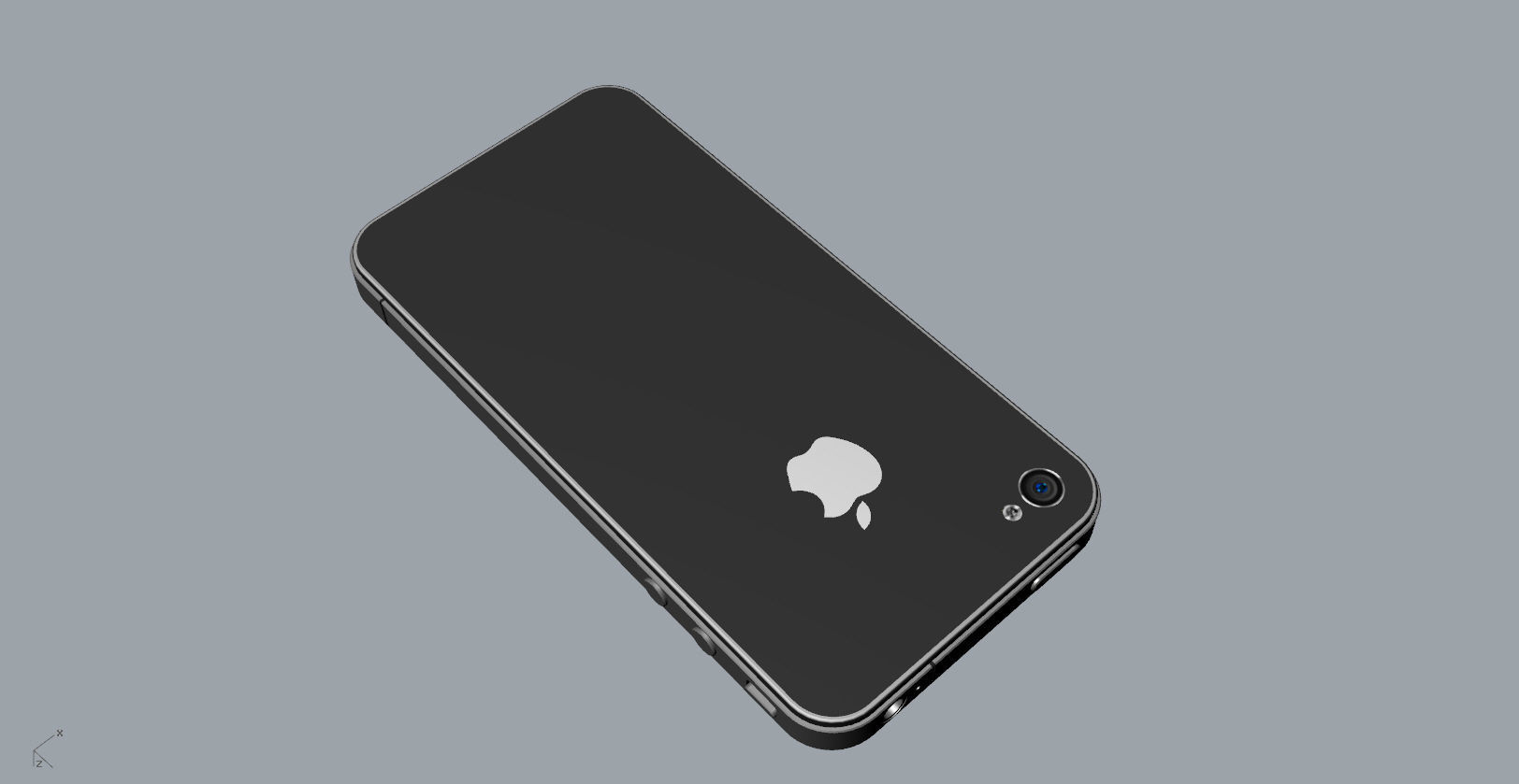 Realistic iphone 4 silver phone 3D print model_14