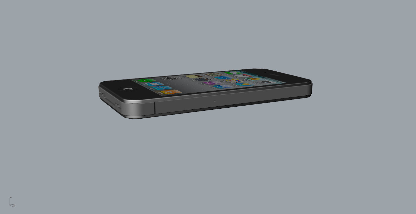 Realistic iphone 4 silver phone 3D print model_26