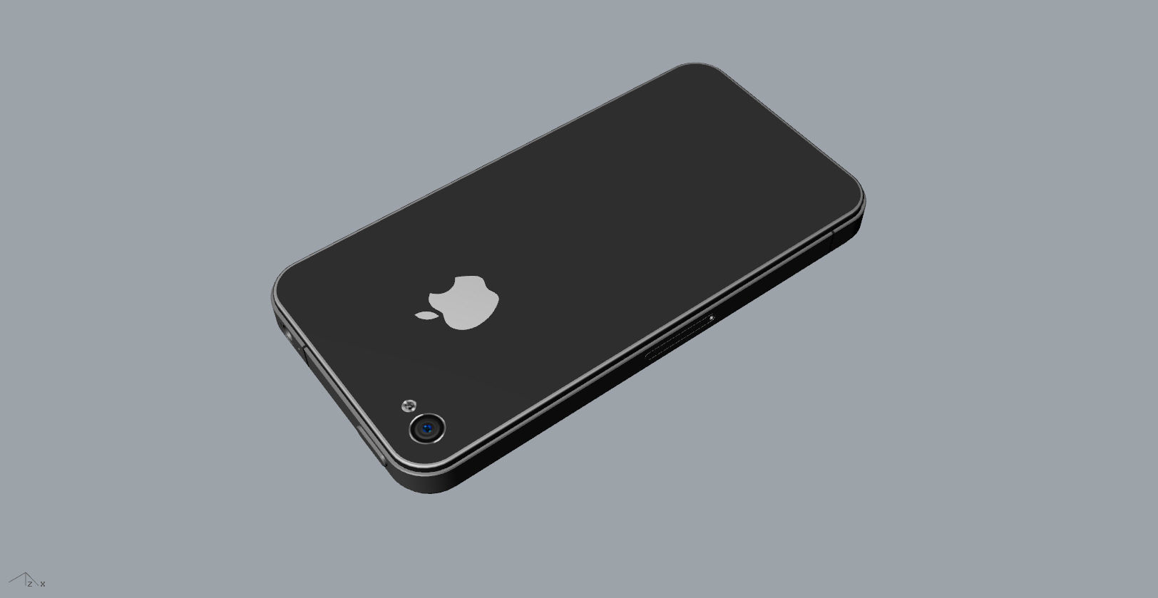 Realistic iphone 4 silver phone 3D print model_11