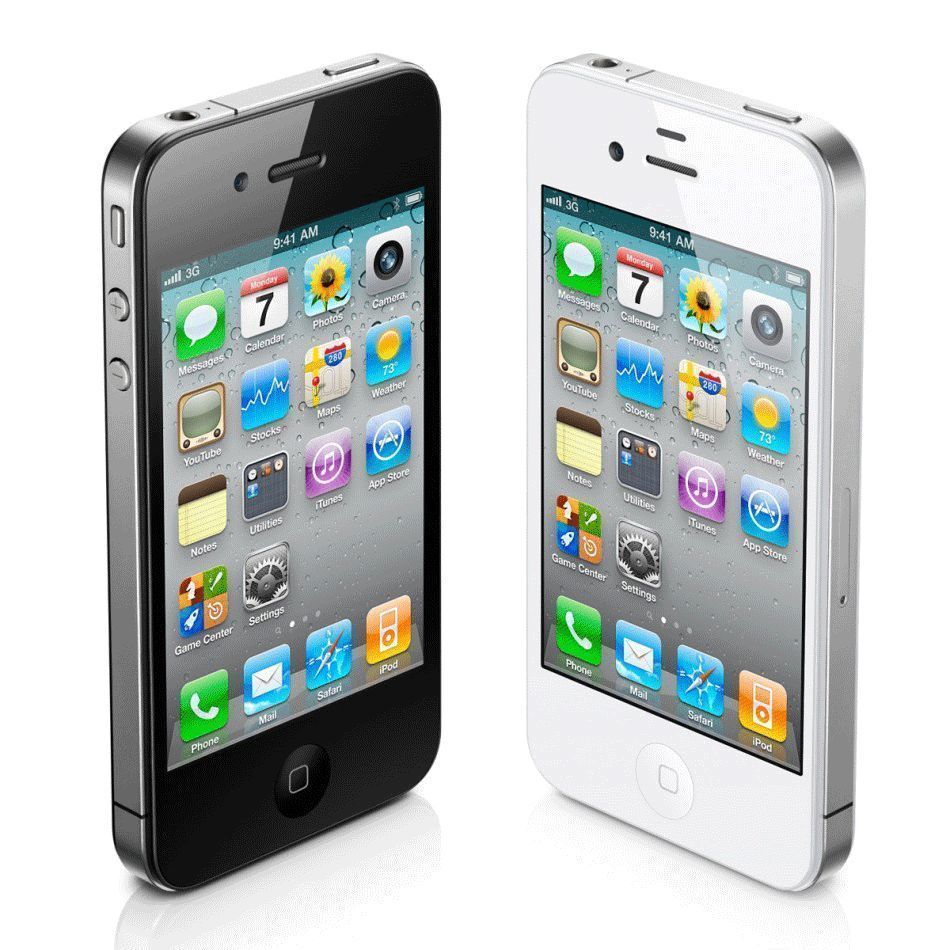 Realistic iphone 4 silver phone 3D print model_1