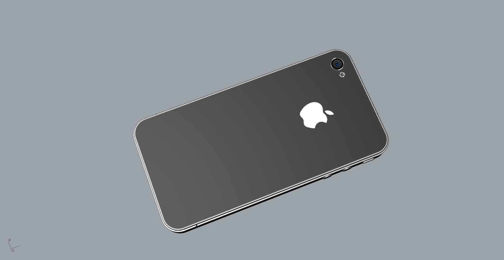 Realistic iphone 4 silver phone 3D print model_7