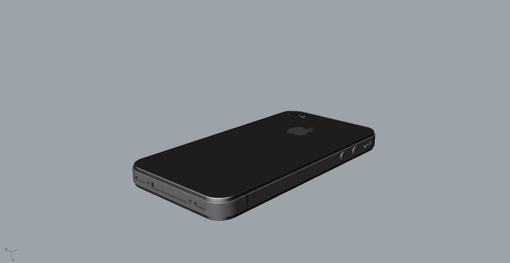 Realistic iphone 4 silver phone 3D print model_8