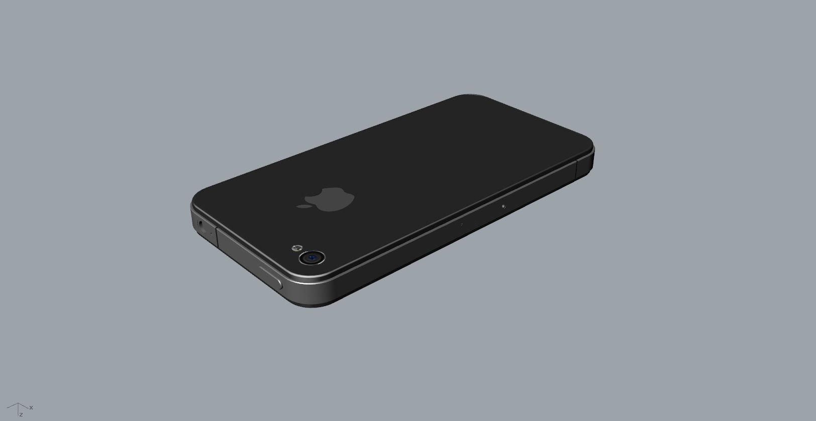 Realistic iphone 4 silver phone 3D print model_12