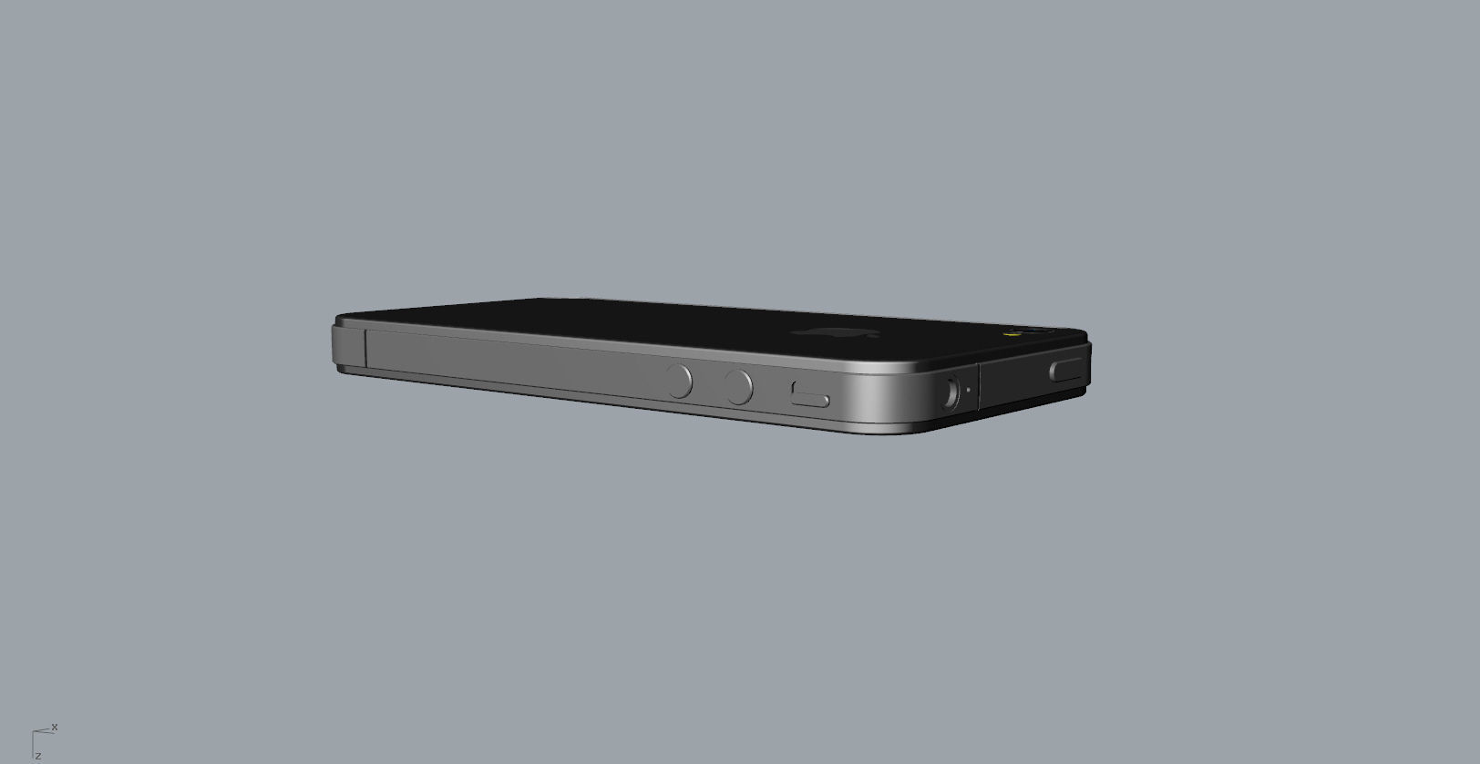 Realistic iphone 4 silver phone 3D print model_16