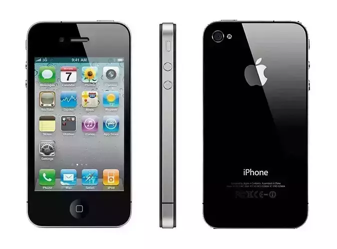 Realistic iphone 4 silver phone 3D print model Realistic iphone 4 silver phone 3D print model