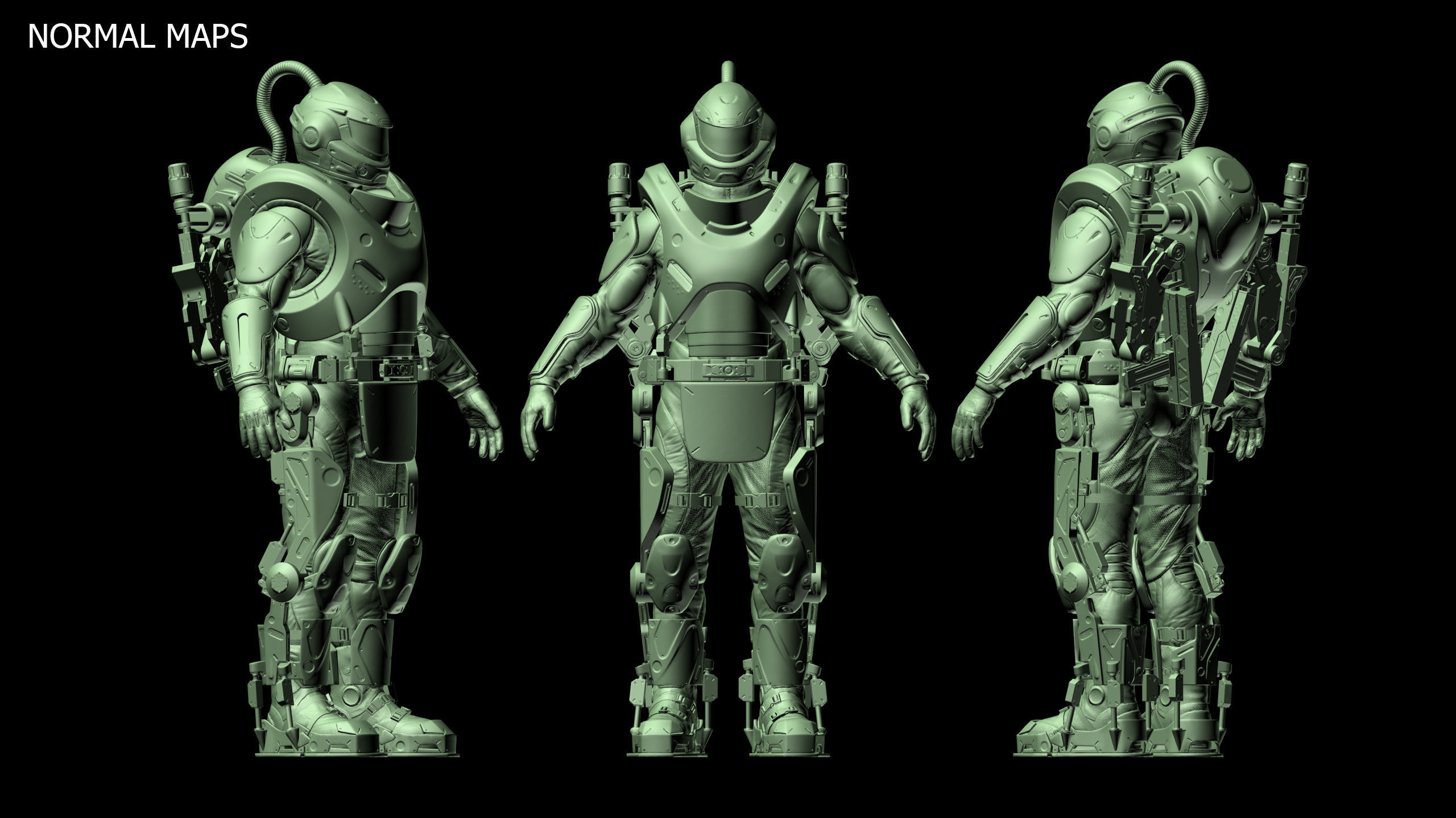 Military Exoskeleton R-20 Low-poly 3D model_17