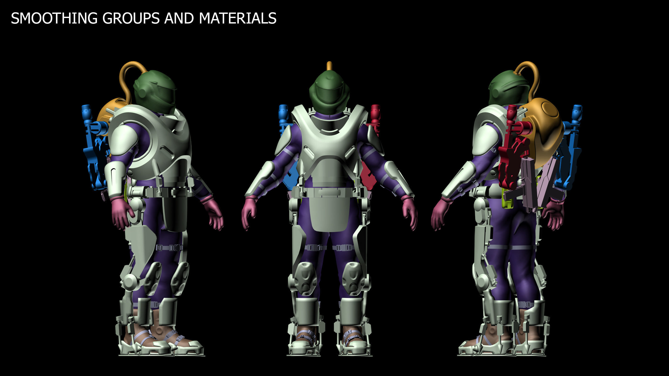 Military Exoskeleton R-20 Low-poly 3D model_20