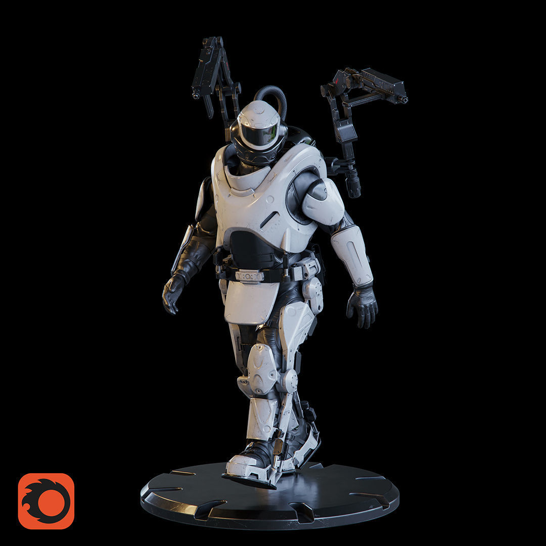 Military Exoskeleton R-20 Low-poly 3D model_23