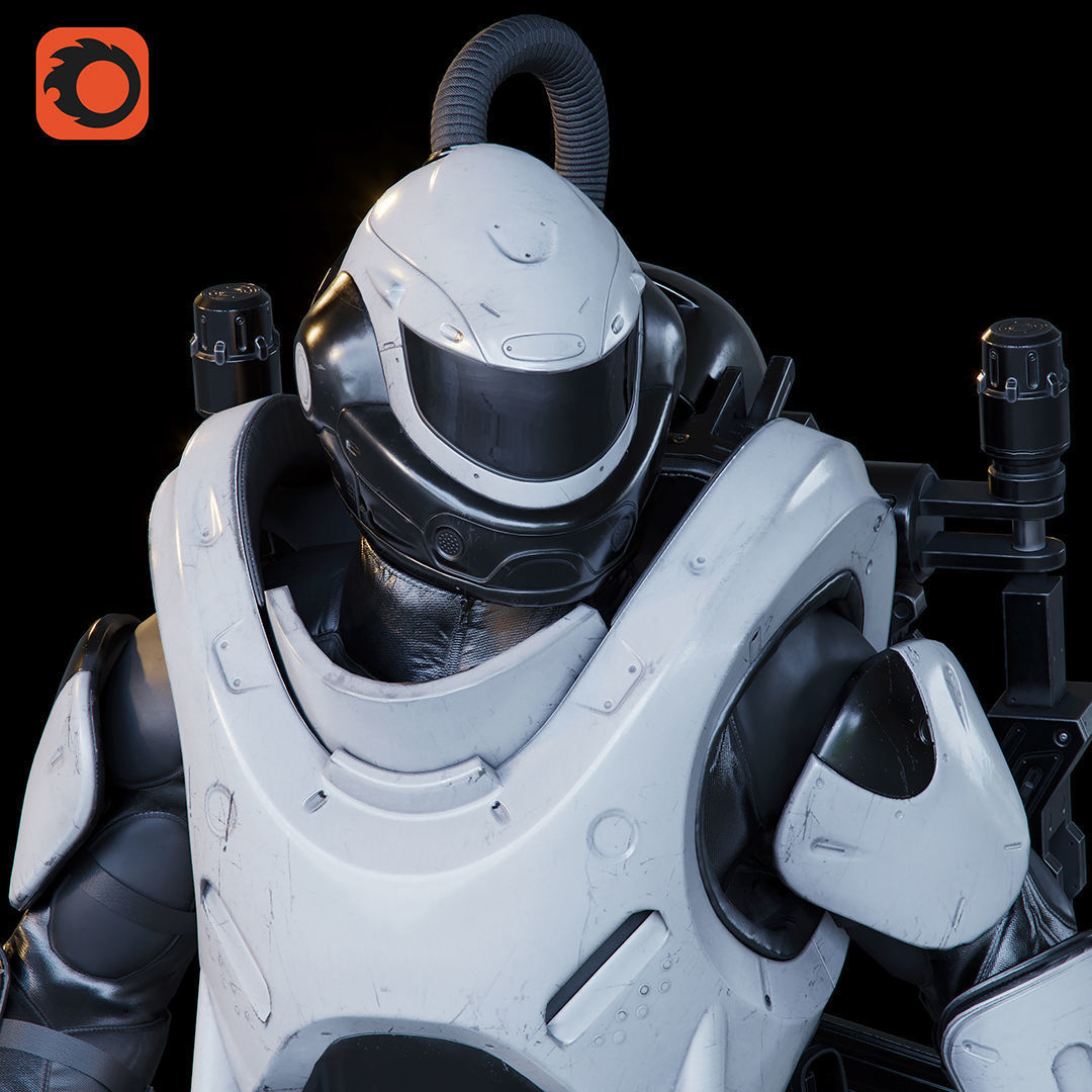 Military Exoskeleton R-20 Low-poly 3D model_34