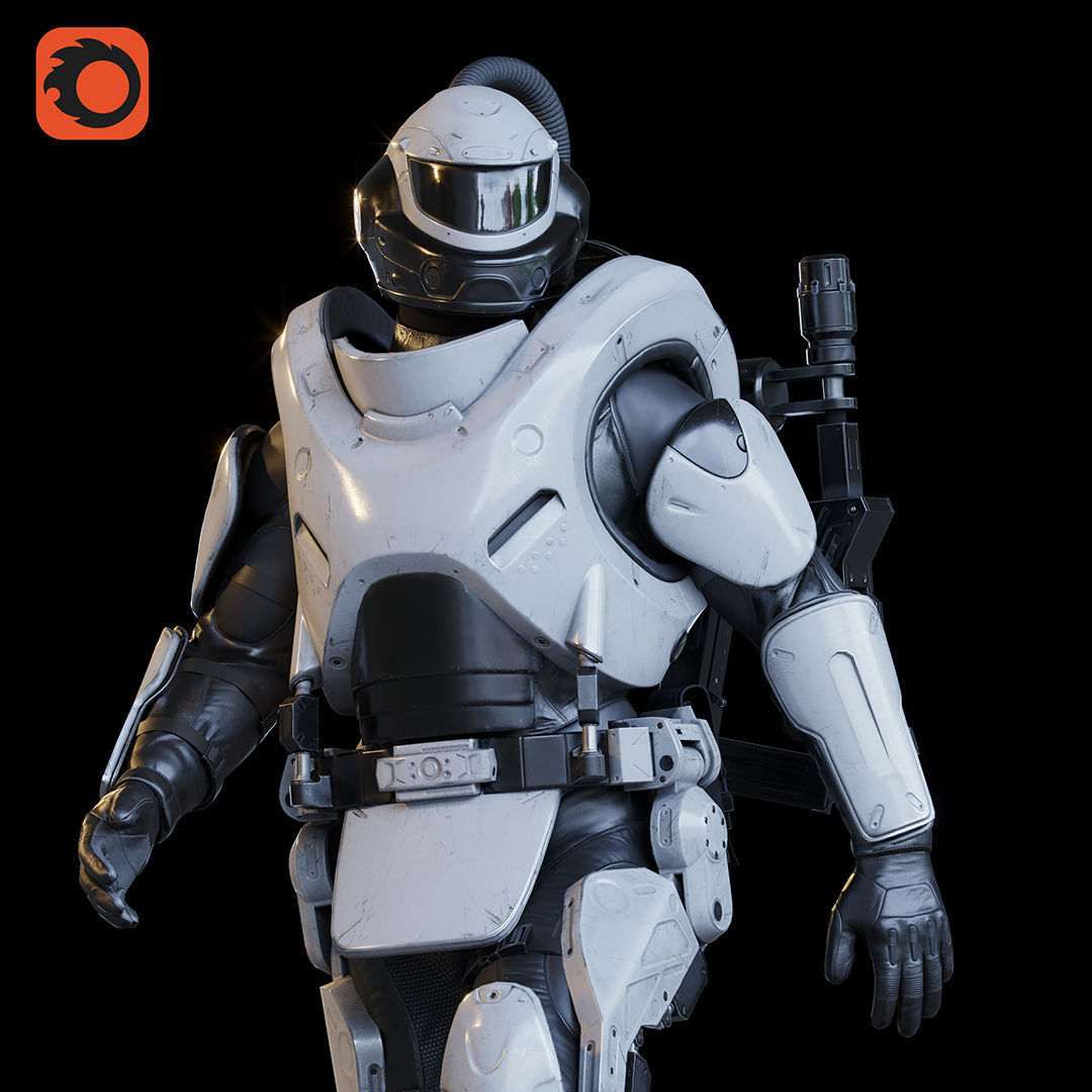 Military Exoskeleton R-20 Low-poly 3D model_33