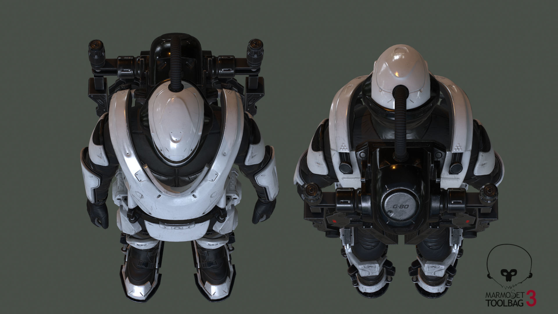 Military Exoskeleton R-20 Low-poly 3D model_11