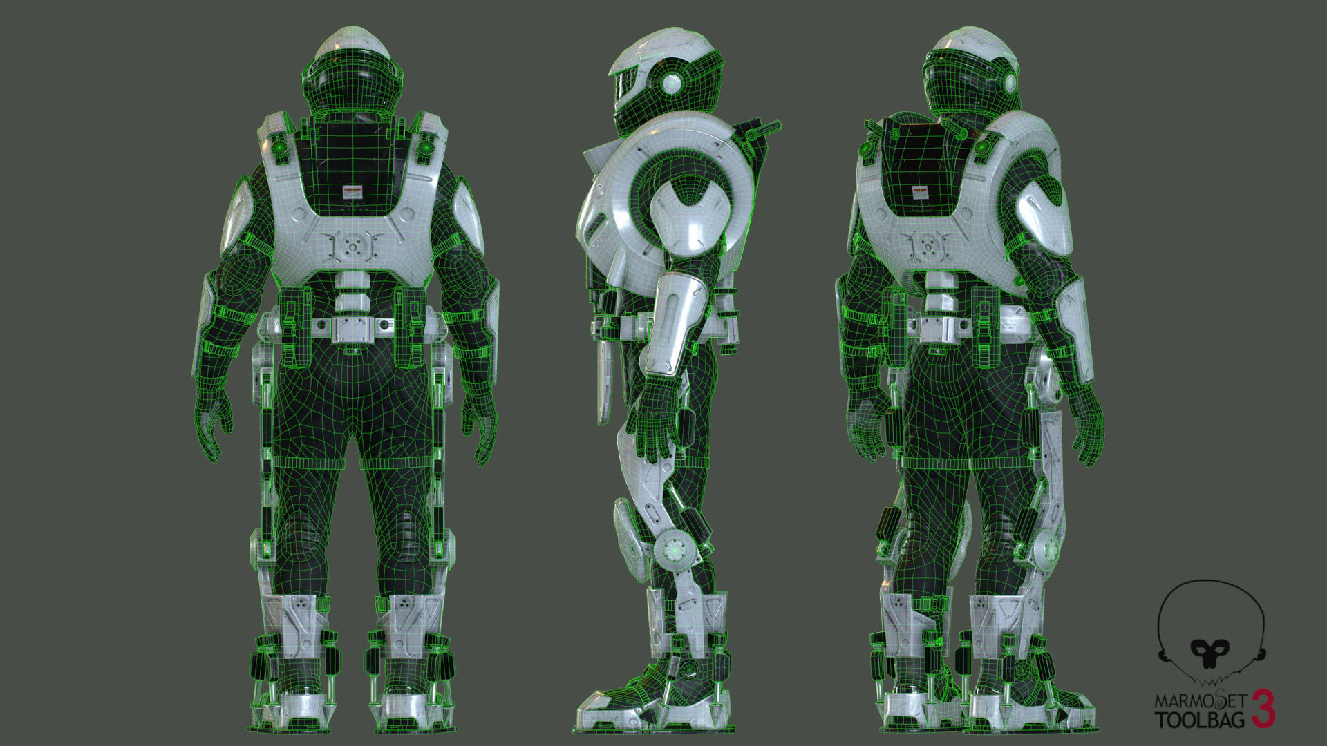 Military Exoskeleton R-20 Low-poly 3D model_8