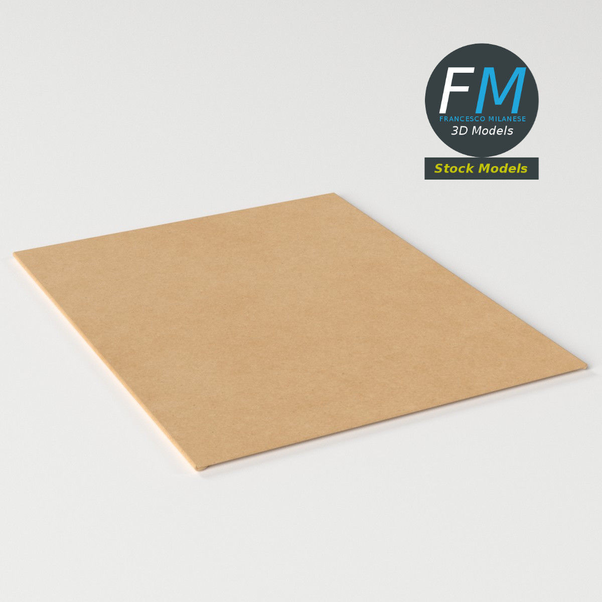 Closed envelope with sealing wax 3D model_5