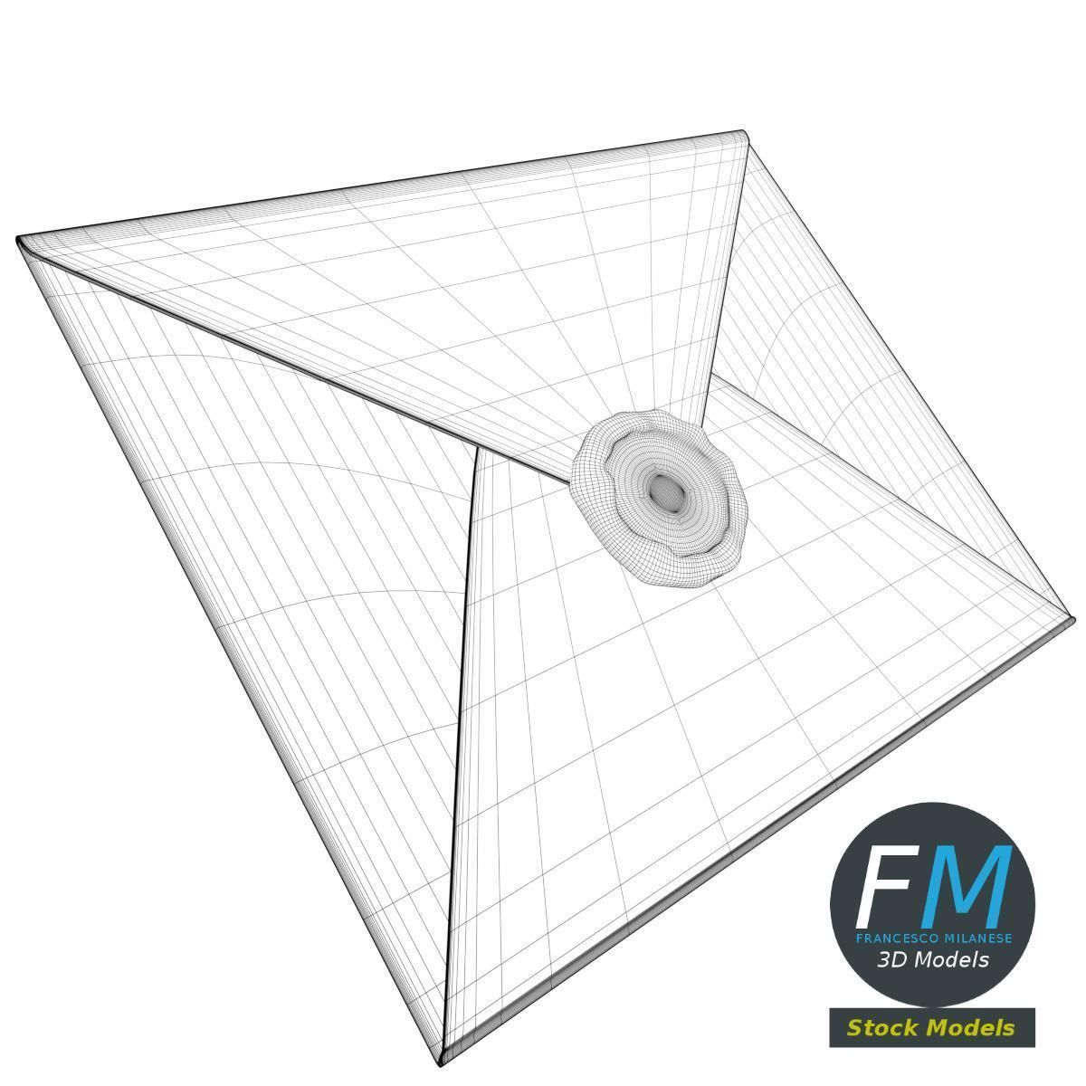 Closed envelope with sealing wax 3D model_7