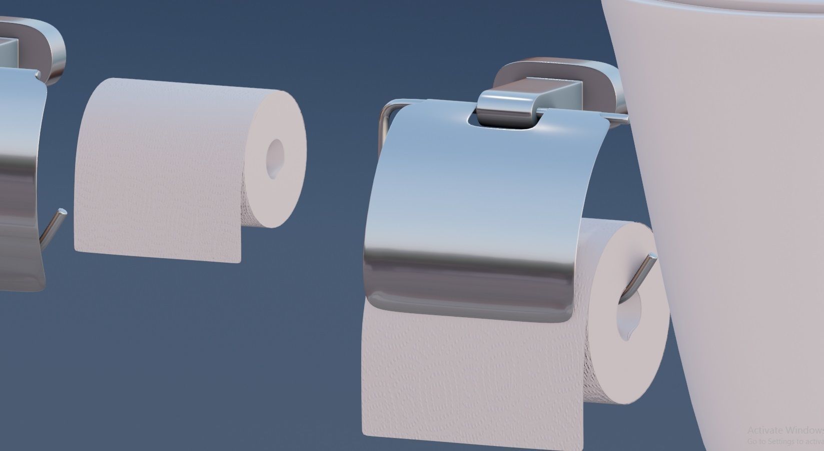 toilet and toiletries  Low-poly 3D model_9