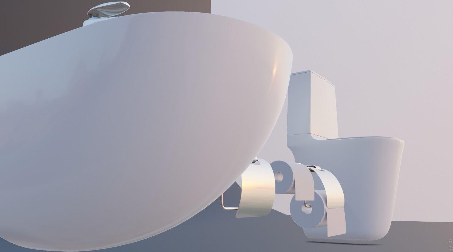 toilet and toiletries  Low-poly 3D model_4