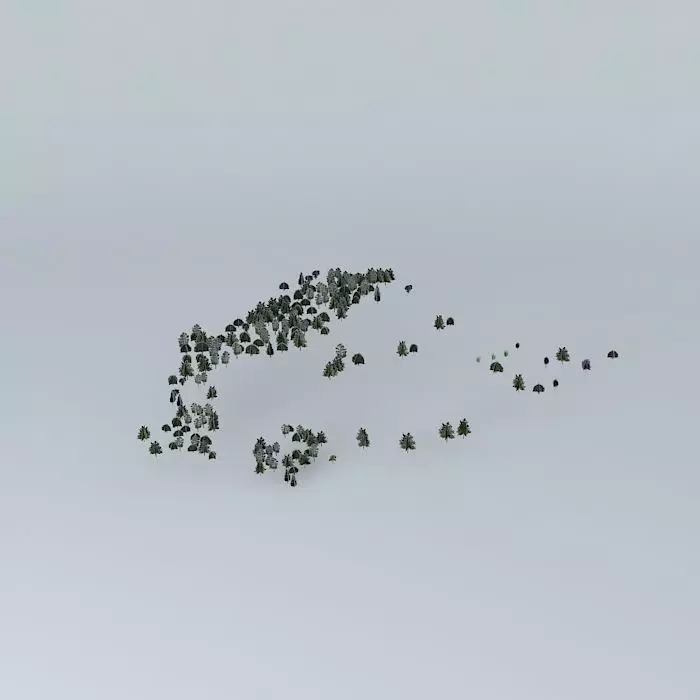 Green leaves in air 3D model