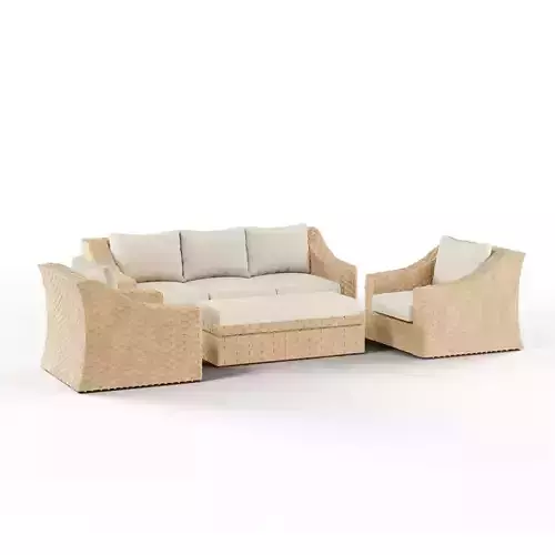 AE Outdoor Elizabeth 4-Piece Wicker Patio 