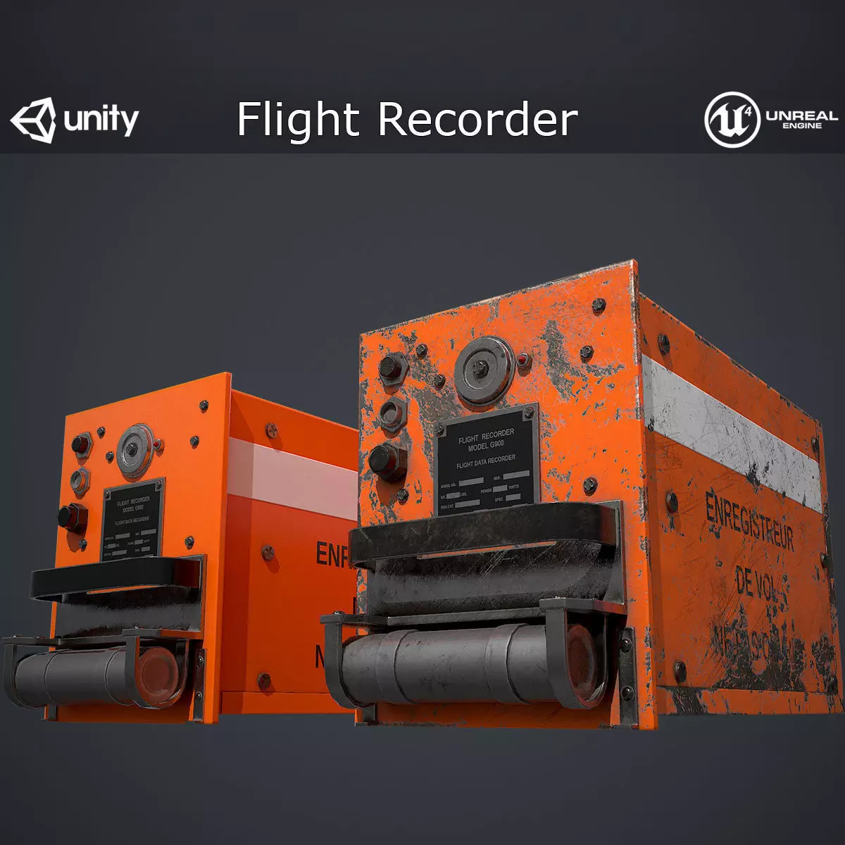 Flight Recorder Low-poly 3D model_0