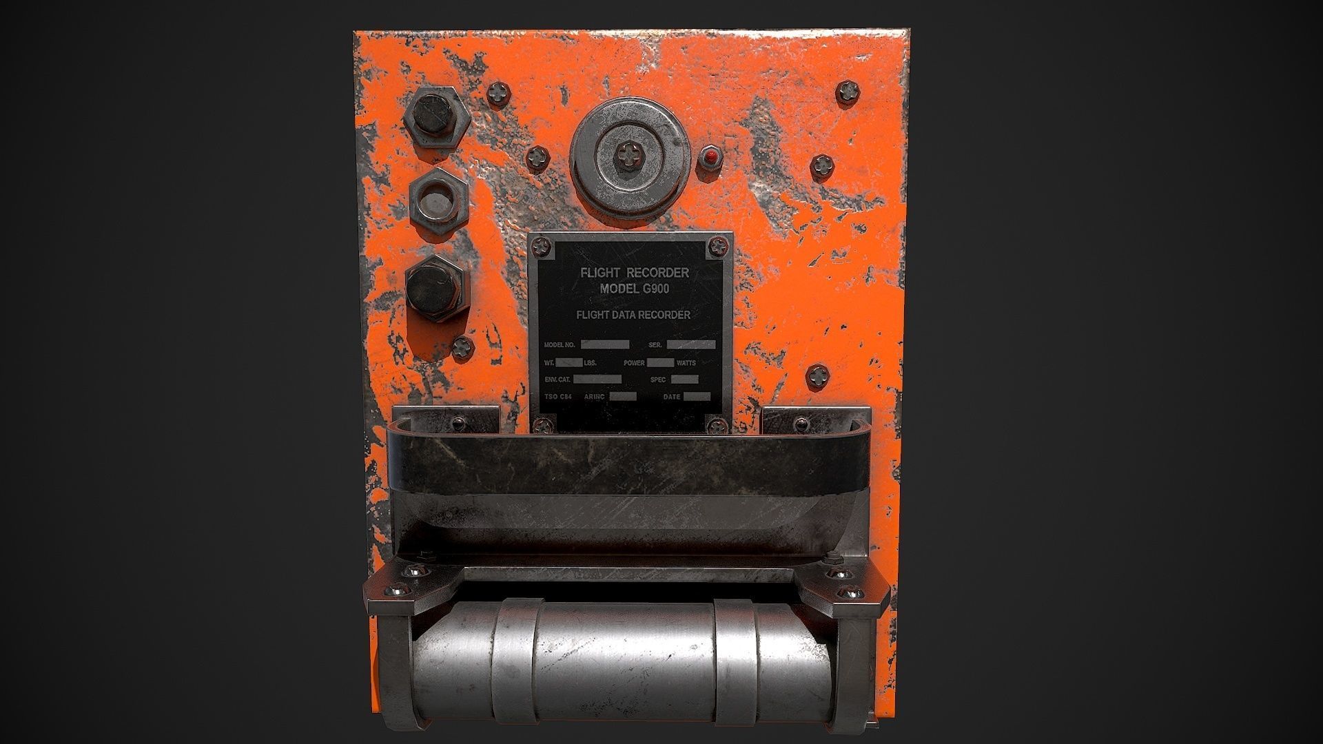 Flight Recorder Low-poly 3D model_8