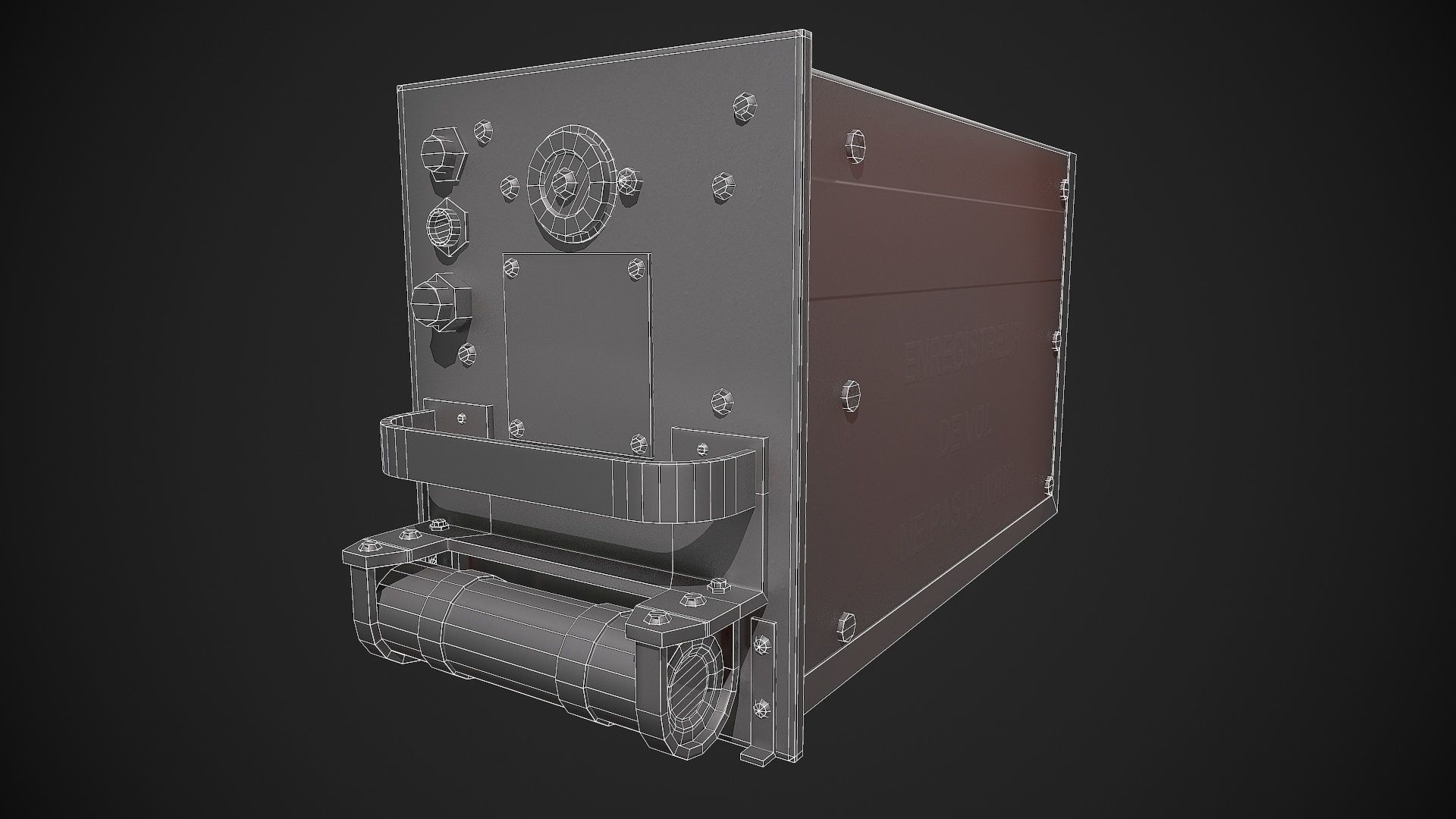 Flight Recorder Low-poly 3D model_9