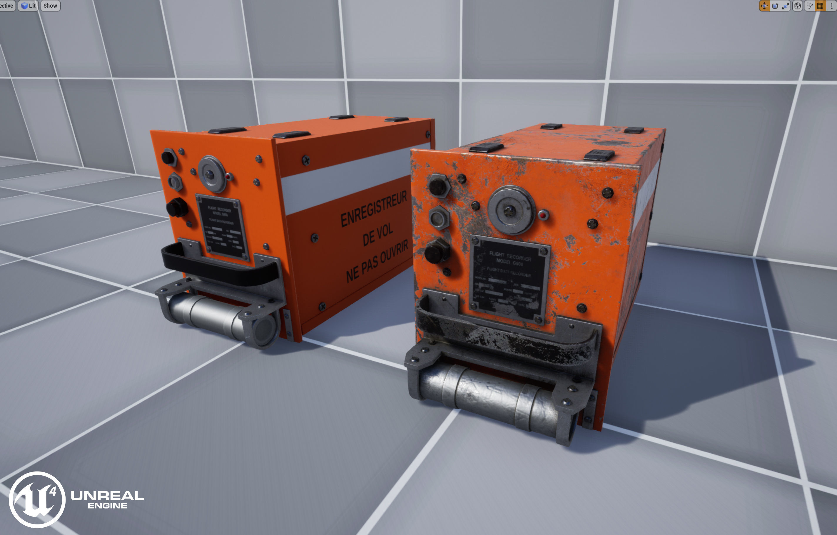 Flight Recorder Low-poly 3D model_13