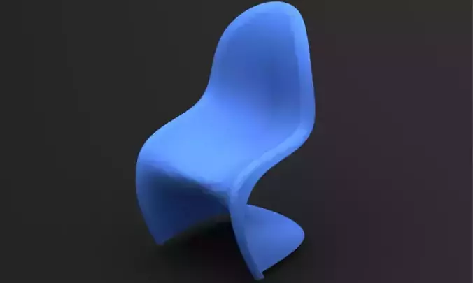 Solid 3D Printable Model Polycarbonate Chair for Living Area  3D print model
