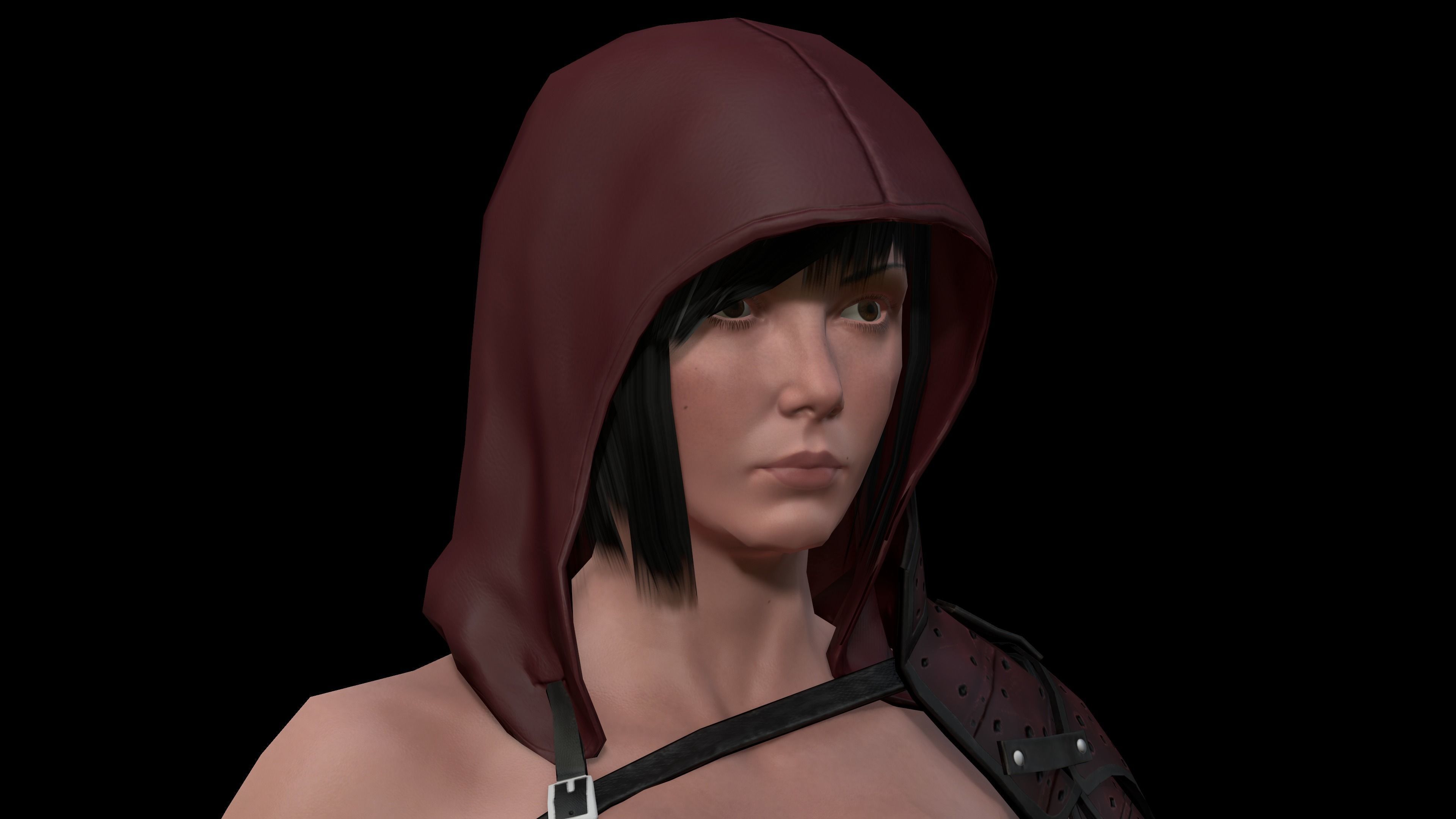 Ninja  Woman  Low poly 3d Model Low-poly 3D model_6