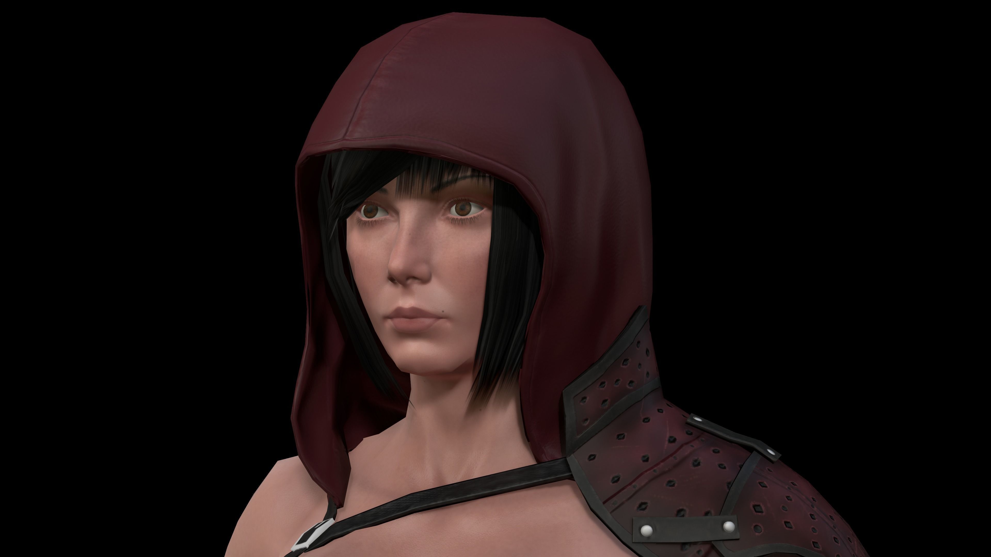 Ninja  Woman  Low poly 3d Model Low-poly 3D model_7