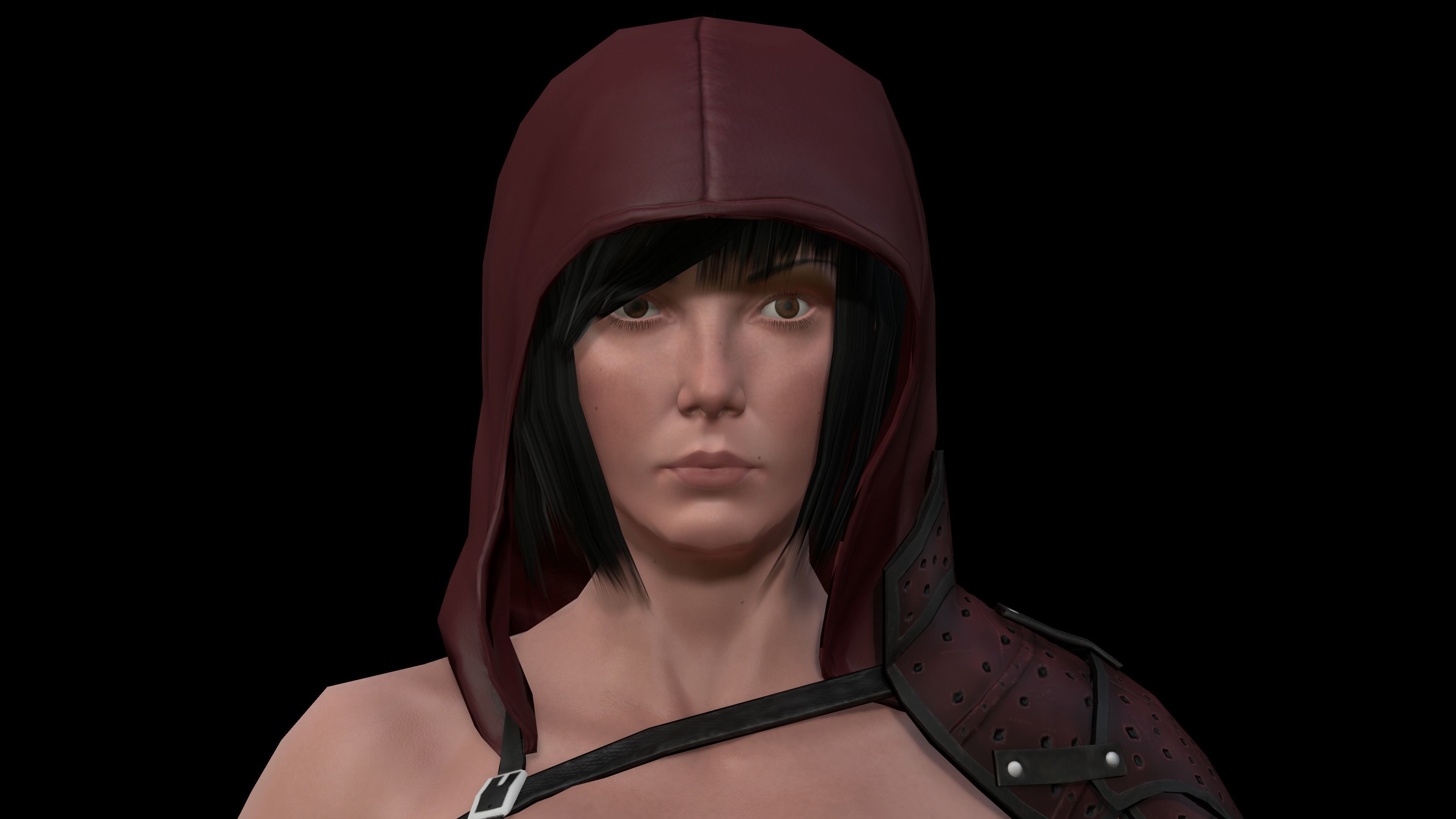 Ninja  Woman  Low poly 3d Model Low-poly 3D model_5