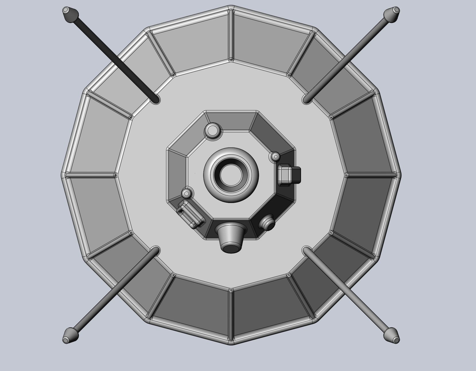 Simple Luna 3 Spaceprobe Printable Miniature 3D print model_19